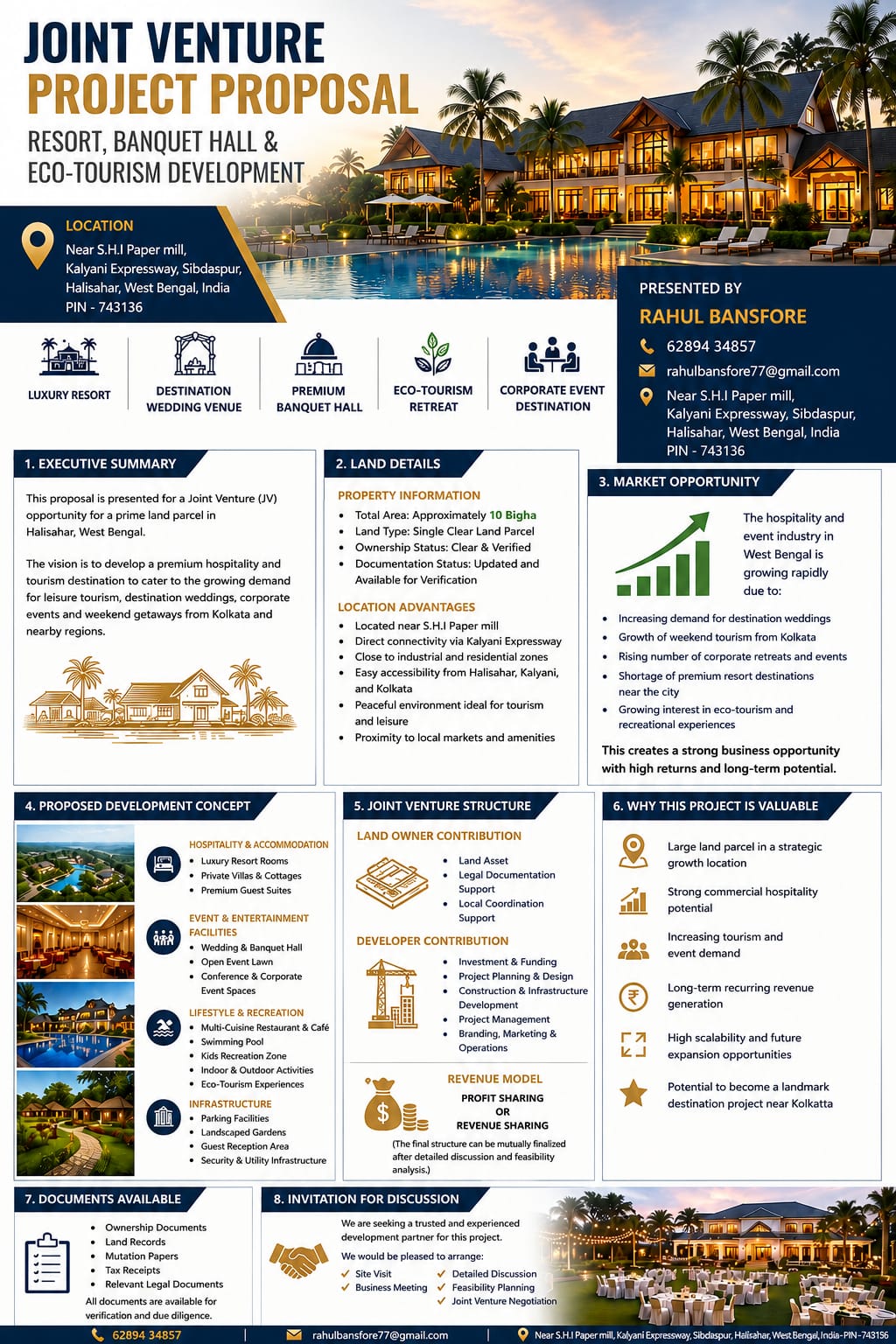 Resort and Banquet Proposal Summary Flyer